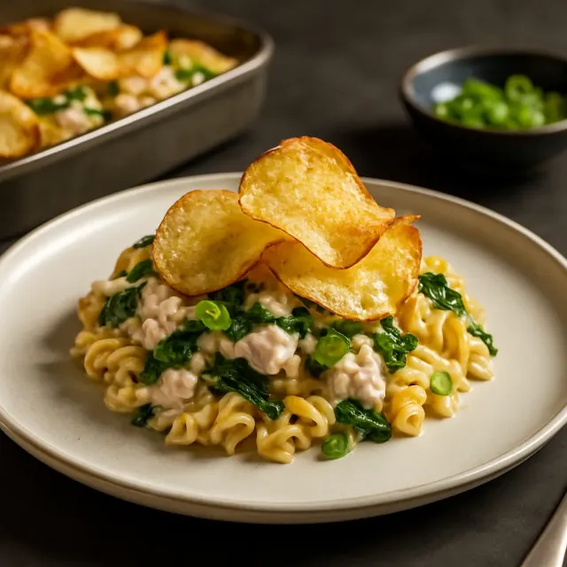 Món casserole mì ống cá ngừ một khay