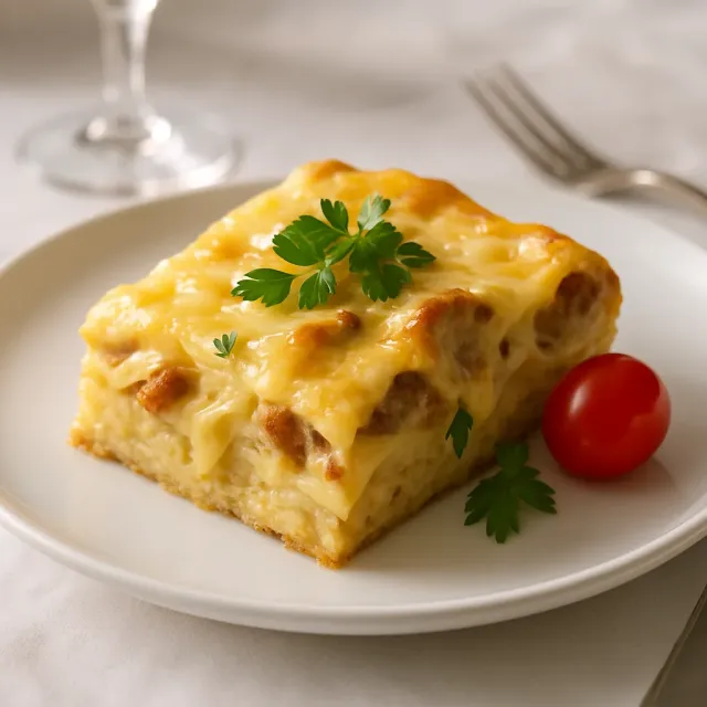 Strata de Desayuno con Muffins Ingleses