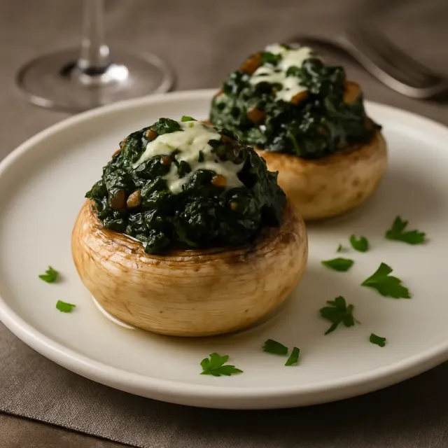 Champignons farcis aux épinards