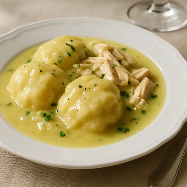 Светлые куриные клецки