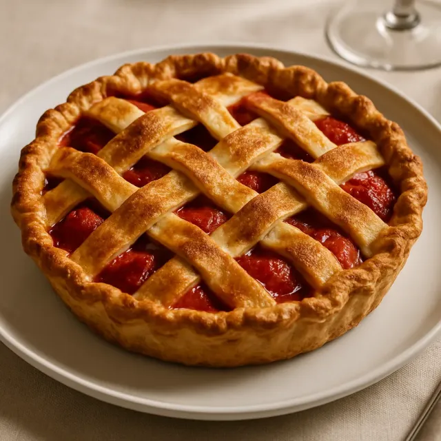 Tarta de Fresas y Ruibarbo de Verano