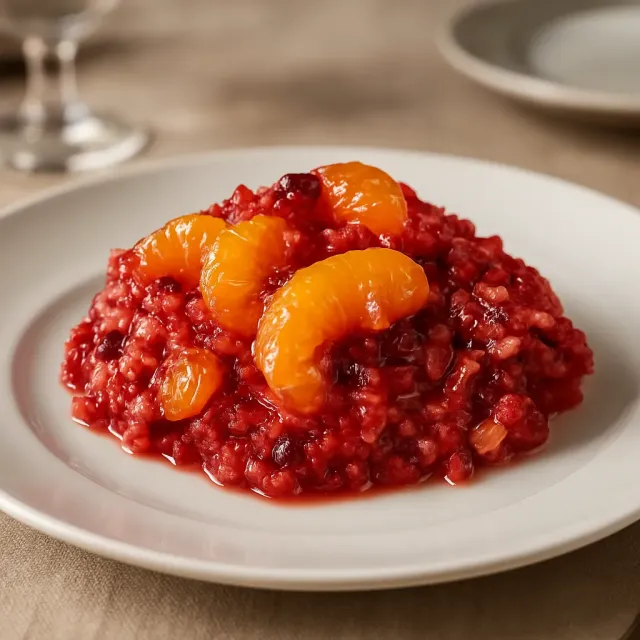 Salada de Gelatina de Cranberry com Laranjas-Mandarinas