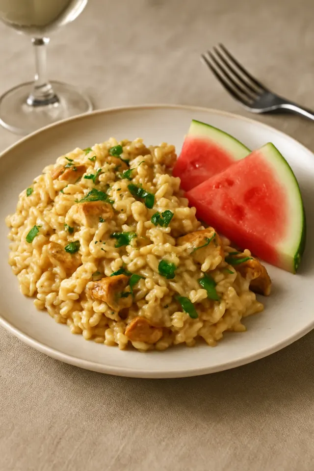 Risotto de Pollo en Olla Instantánea