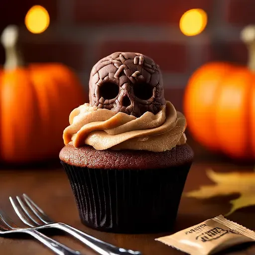 Cupcakes Assustadores de Caveira de Halloween