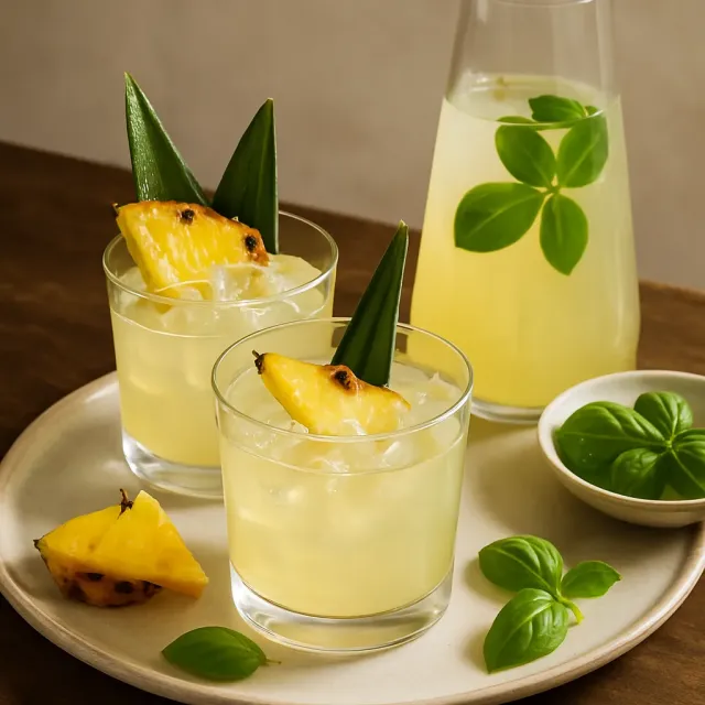Big-Batch Pineapple-Basil Vodka Sours