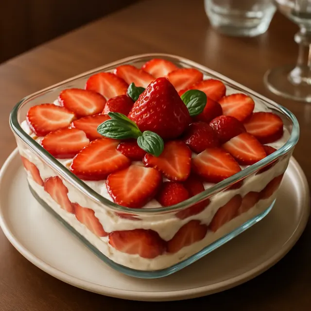 Strawberry Tiramisu Without Eggs