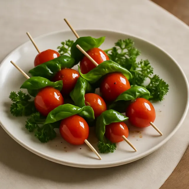 Bouchées de tomates et mozzarella