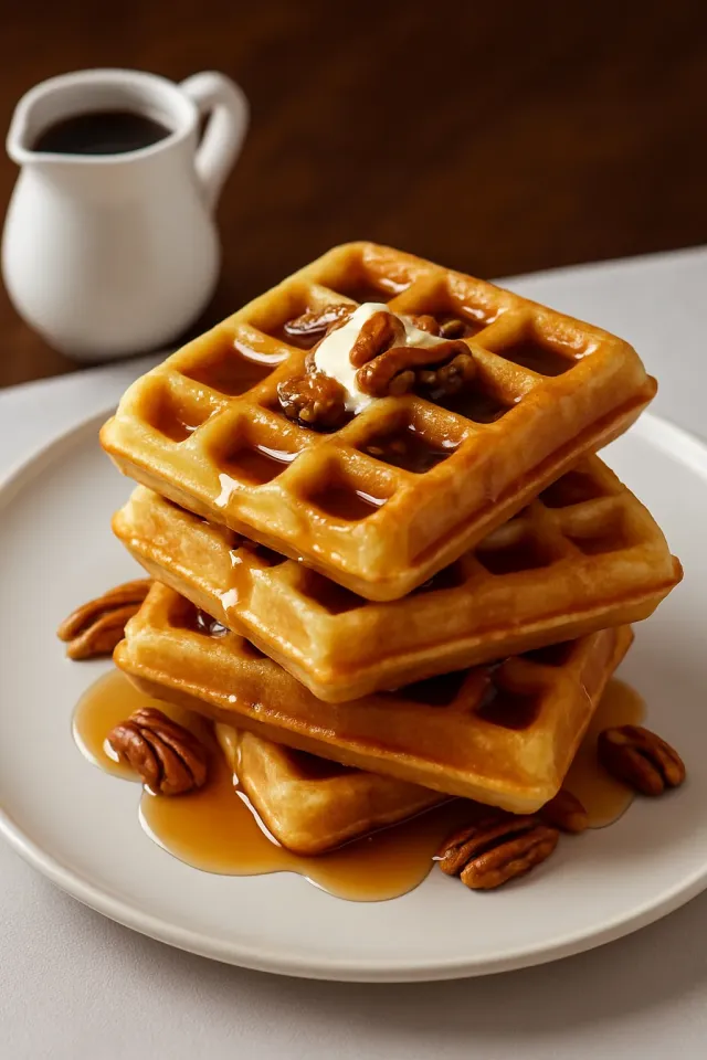 Waffles de Ricota e Nozes-Pecã