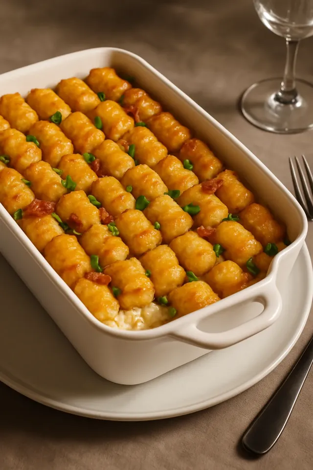 Chicken Bacon Ranch Tater Tot Casserole