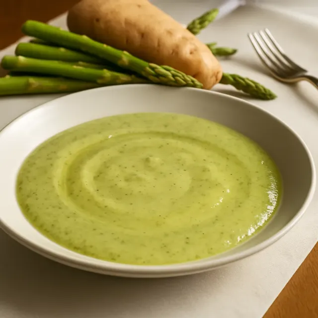 Sopa Cremosa de Aspargos e Batata