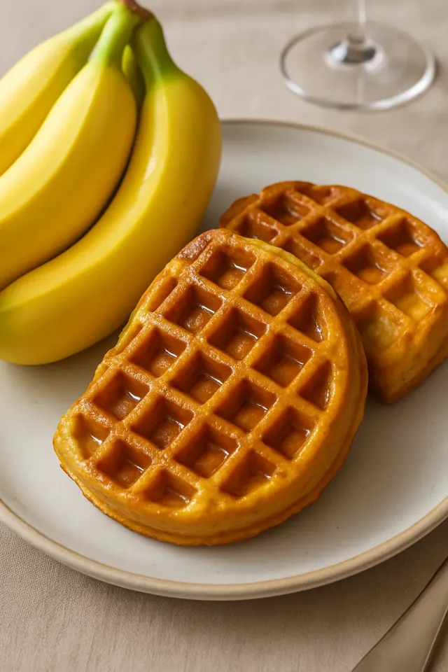 Waffles Integrais de Banana