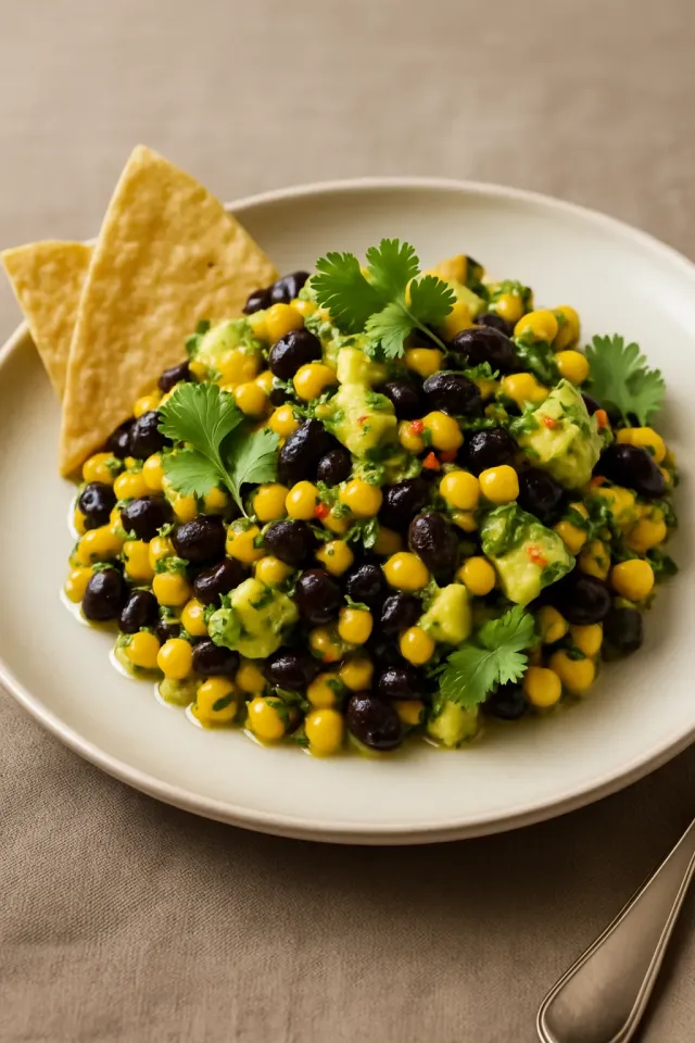 Mais-Bohnen-Guacamole