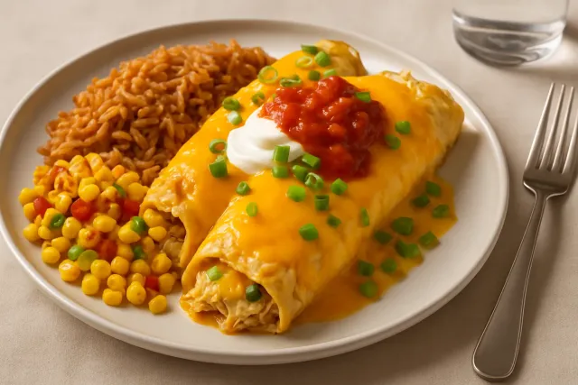 Куриные энчиладас со сливочным супом из курицы