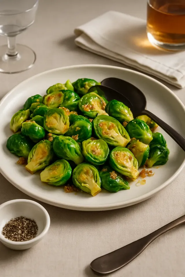 In der Pfanne gebratener Rosenkohl
