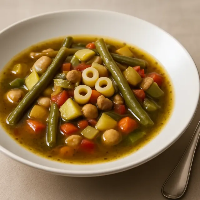 Einfaches vegetarisches Minestrone im Slow Cooker