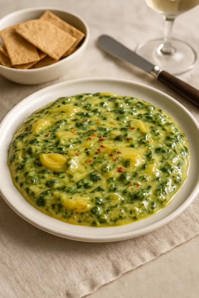 Dip Bayam dan Artichoke Instan Pot