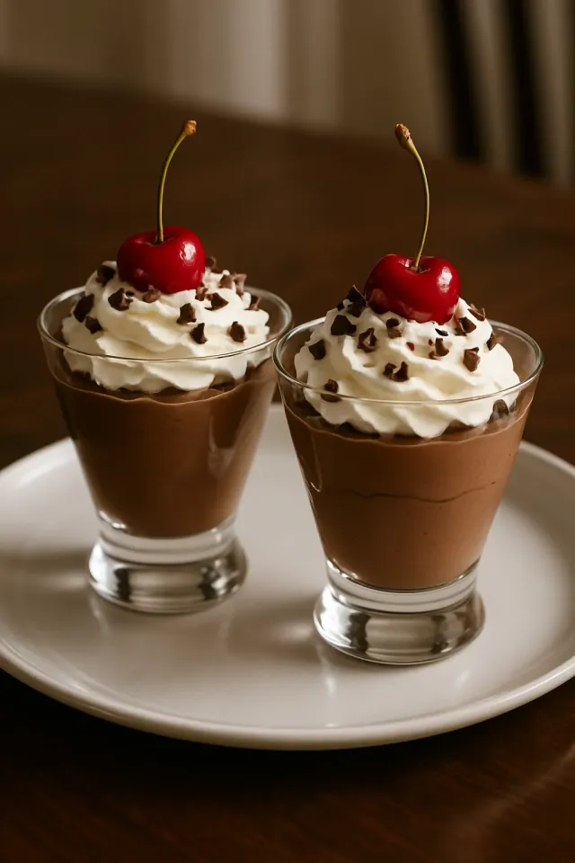 Mousse al cioccolato con cacao in polvere