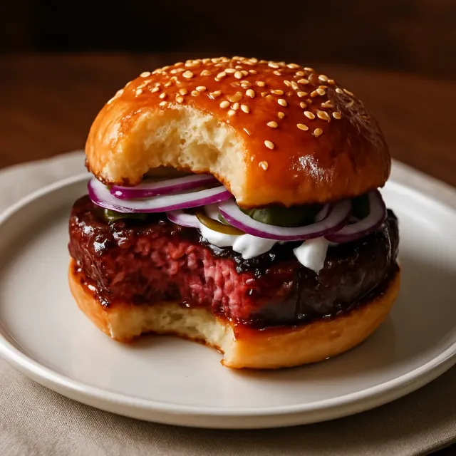 Triple Seared Whiskey Burger