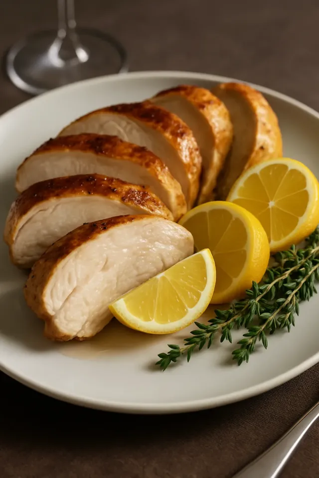 Dada Ayam Sous Vide dengan Lemon dan Herbs