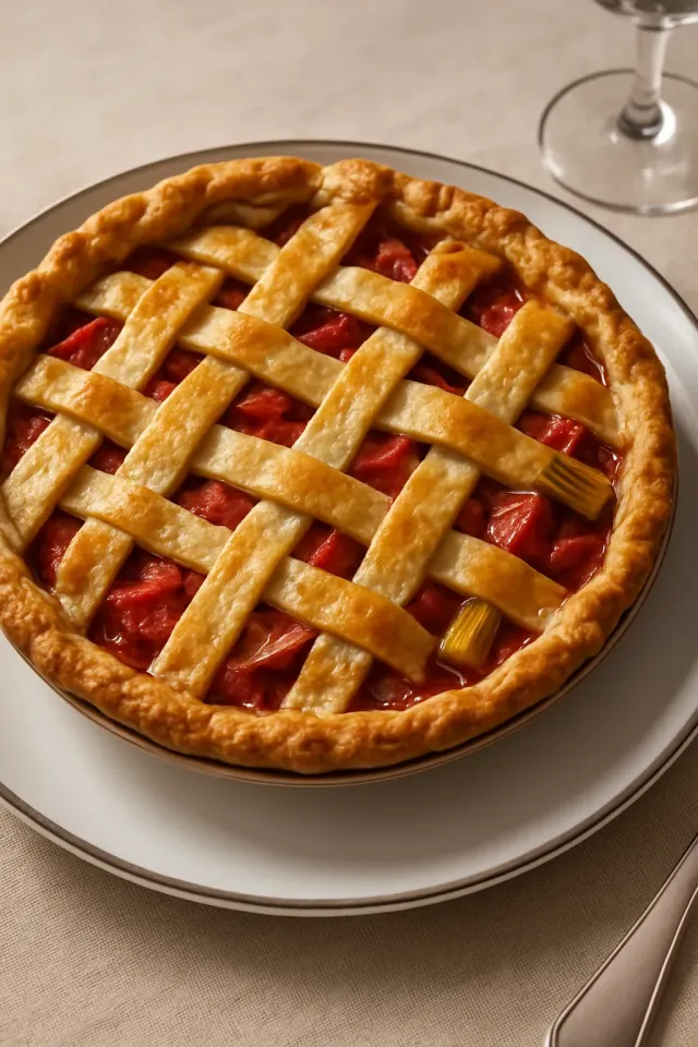 Tarte aux fraises et à la rhubarbe de Renée