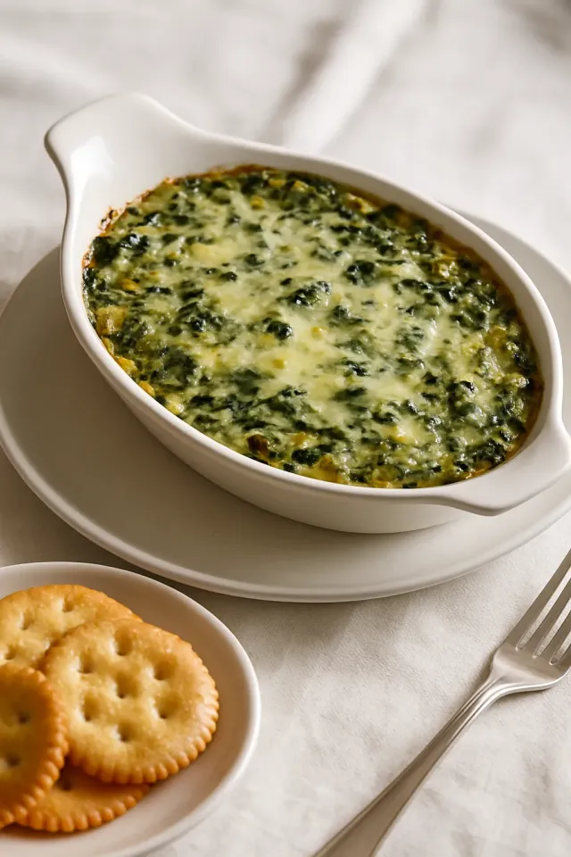 Dip caliente de espinacas y Asiago