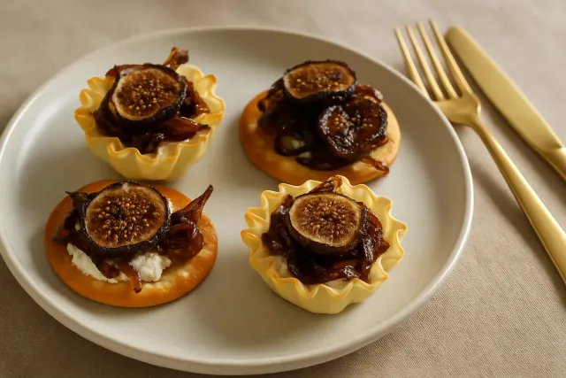 Figos com Cebolas Caramelizadas e Queijo de Cabra