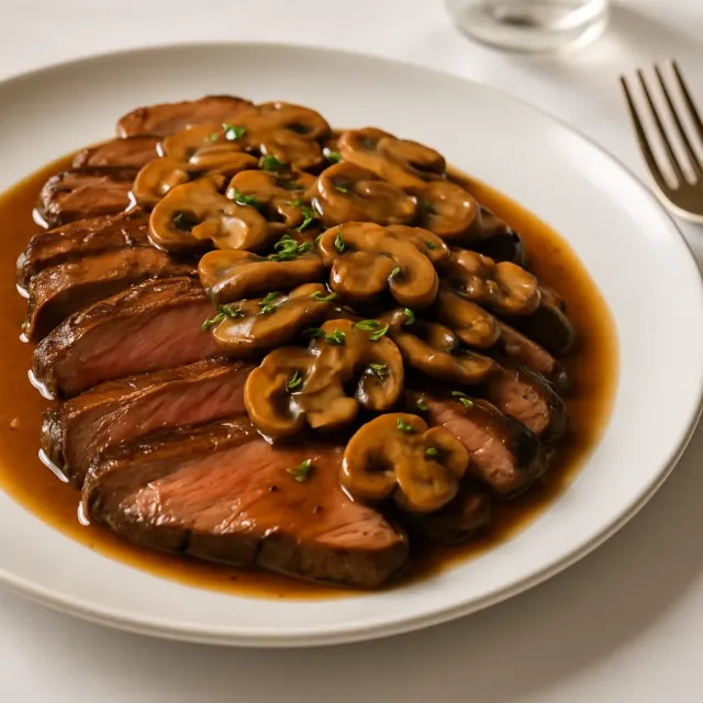 Flank Steak with Mushroom Sauce