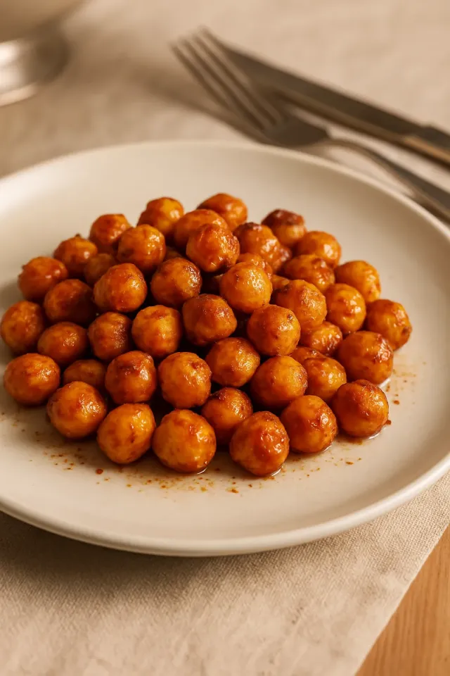 Gewürzte, in der Heißluftfritteuse zubereitete Kichererbsen