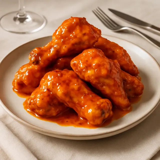 Asas de Frango Estilo Bufalo Saudáveis de Restaurante