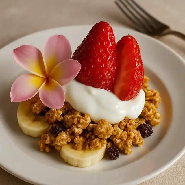 Sommerbeeren-Parfait mit Joghurt und Müsli