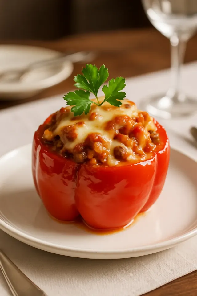 Poivrons farcis au bolognais