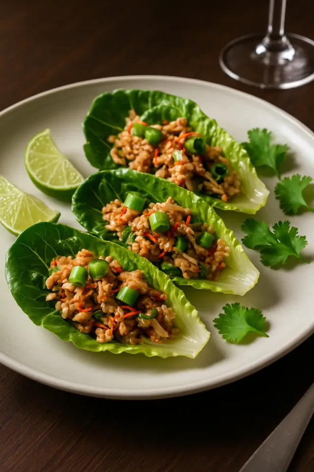 Enrolados de Alface com Atum Apimentado Tailandês