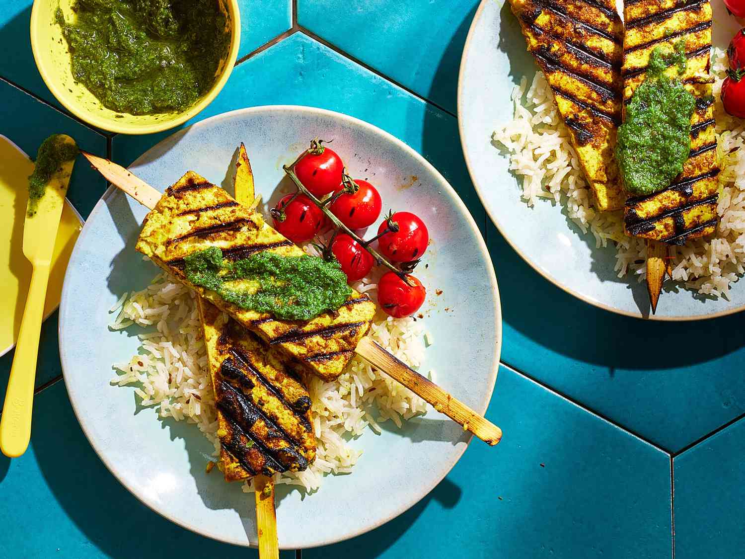 Grilled Coconut-Curry Tofu Kebabs
