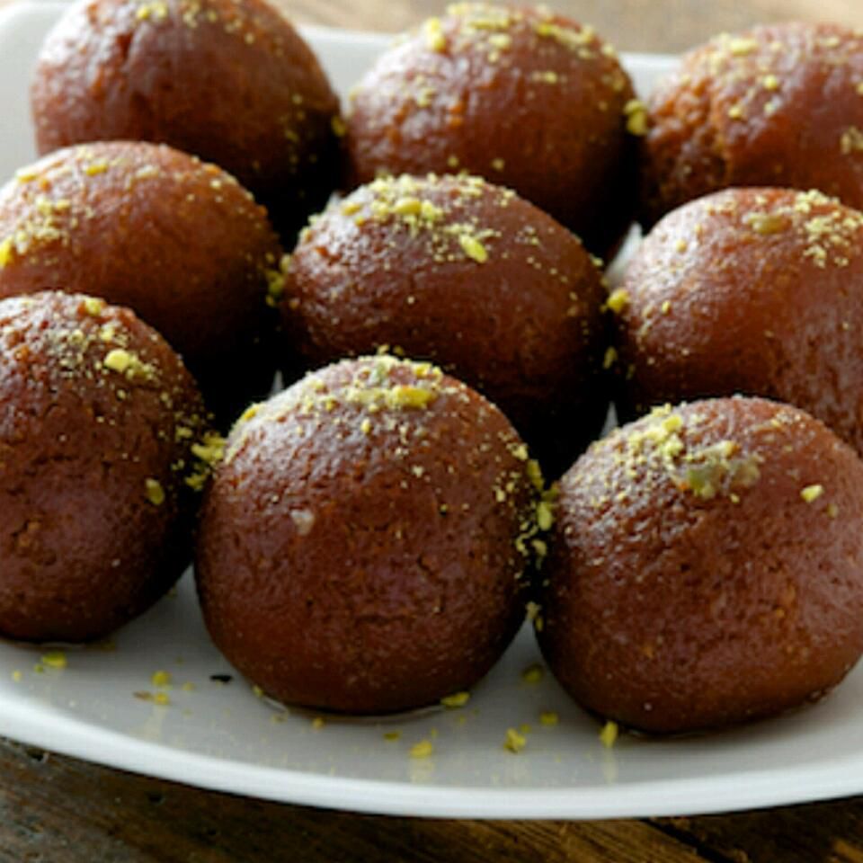 Gulab Jamun (Waffle Balls in Syrupy Rose Water)
