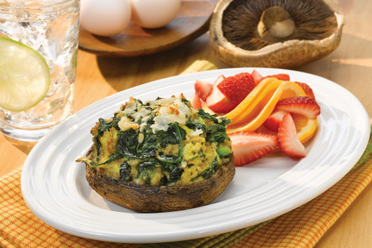 Herbed Spinach Quiche Portabella Caps