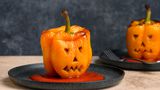 Jack-o'-Lantern Stuffed Peppers