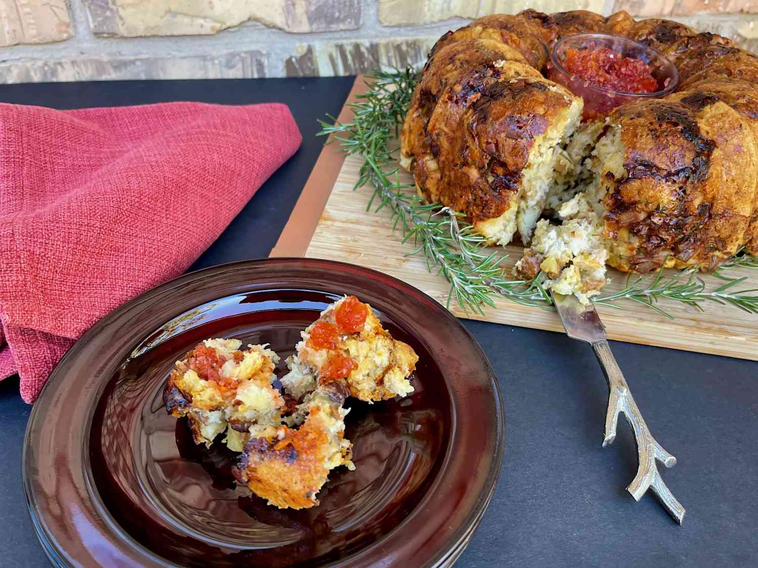 Leftover Turkey Pull-Apart Bread