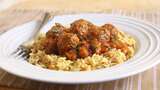 Little Lamb Meatballs in a Spicy Eggplant Tomato Sauce
