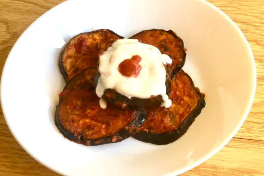Mediterranean Roasted Eggplant with Tomato Sauce