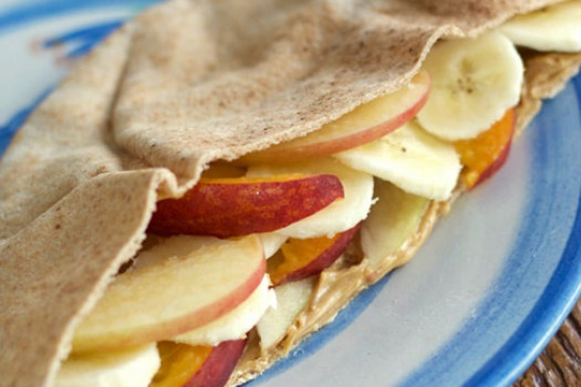 Peachy Peanut Butter Pita Pockets