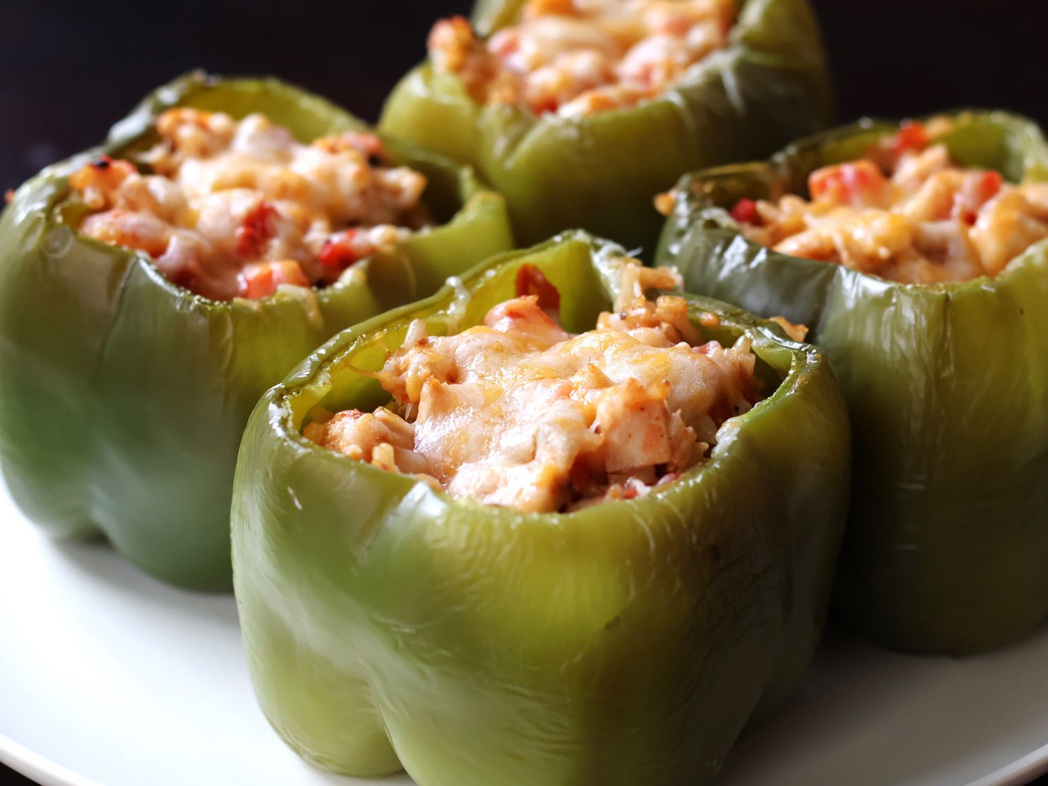 Peppers Stuffed with Grilled Chicken and Rice