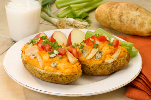 Potato Skins with Buffalo Chicken