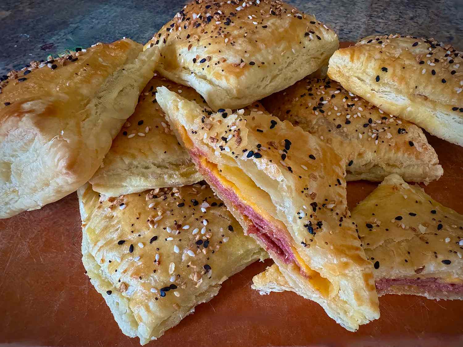 Roast Beef and Cheddar Puff Pastry Pockets