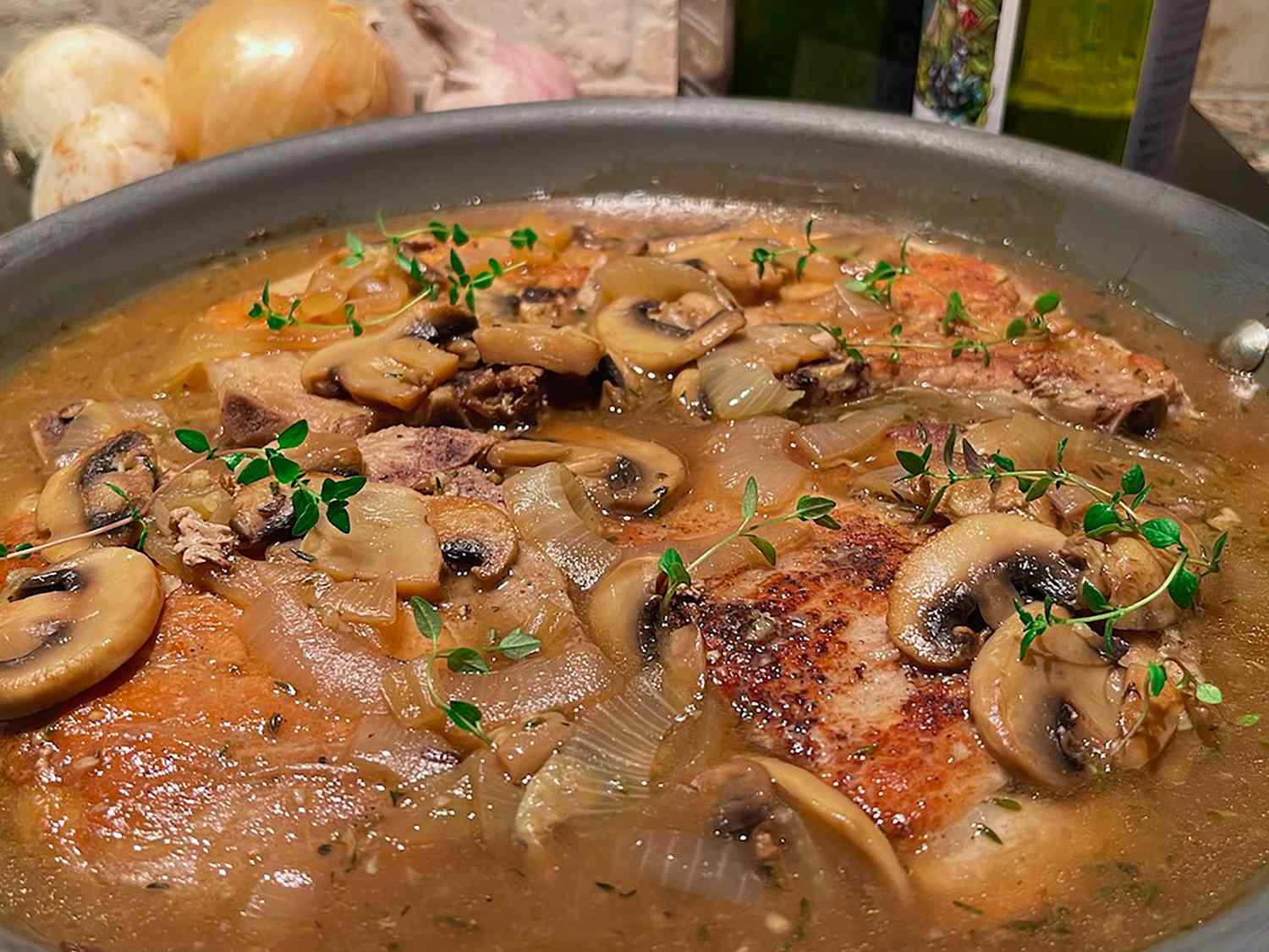 Skillet Pork Chops with Mushroom Gravy