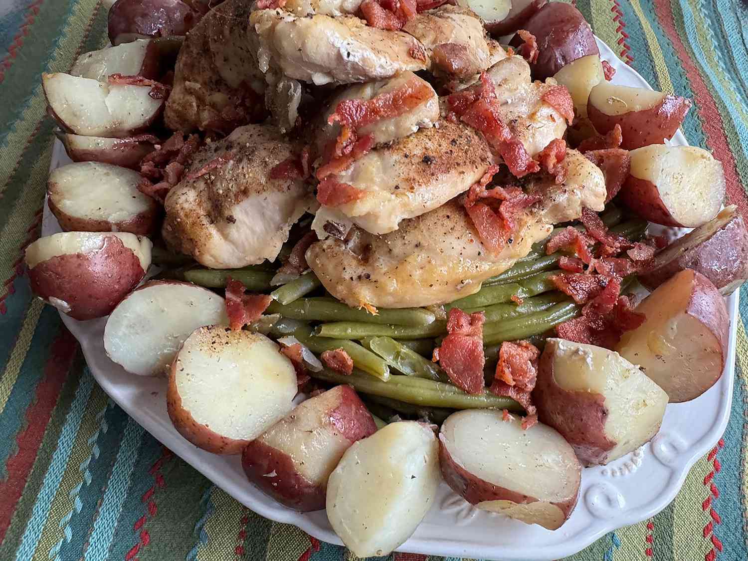 Slow Cooker Chicken Thighs, Green Beans, and Potatoes