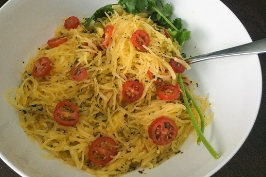 Spaghetti Squash with Tomatoes, Basil, and Parmesan