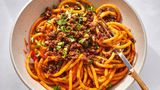 Spicy Pumpkin Pork Noodles