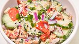 Spicy Salmon Roll Shaken Cucumber Salad