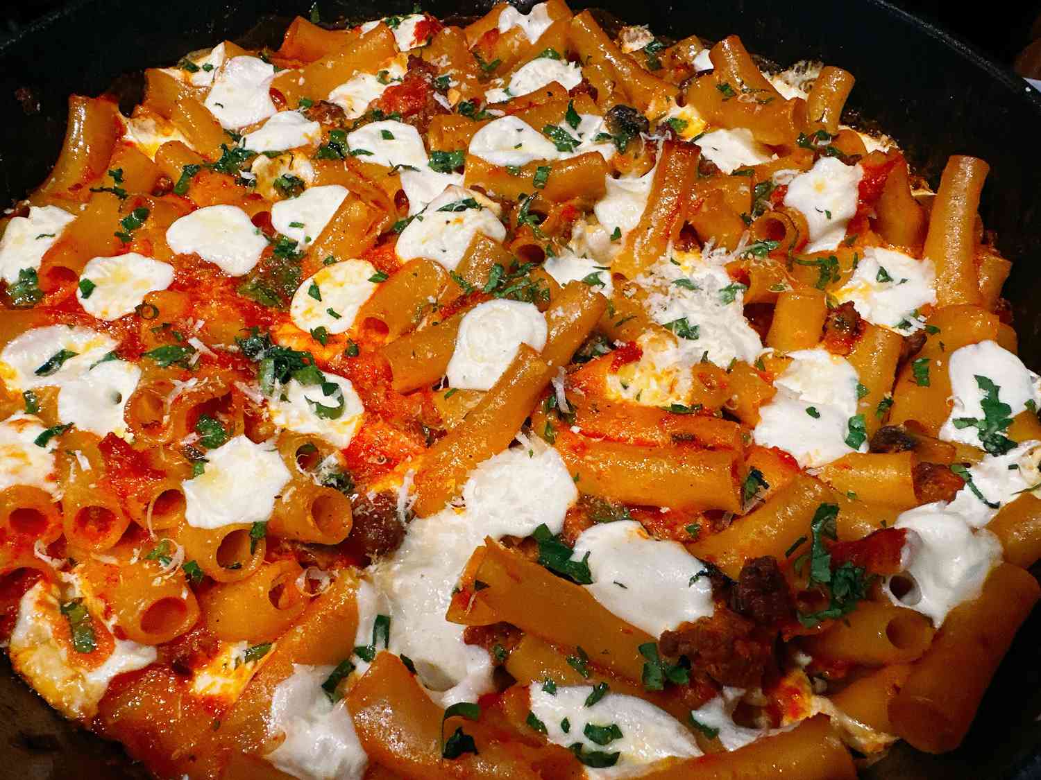 Spicy Sausage Pasta Bake
