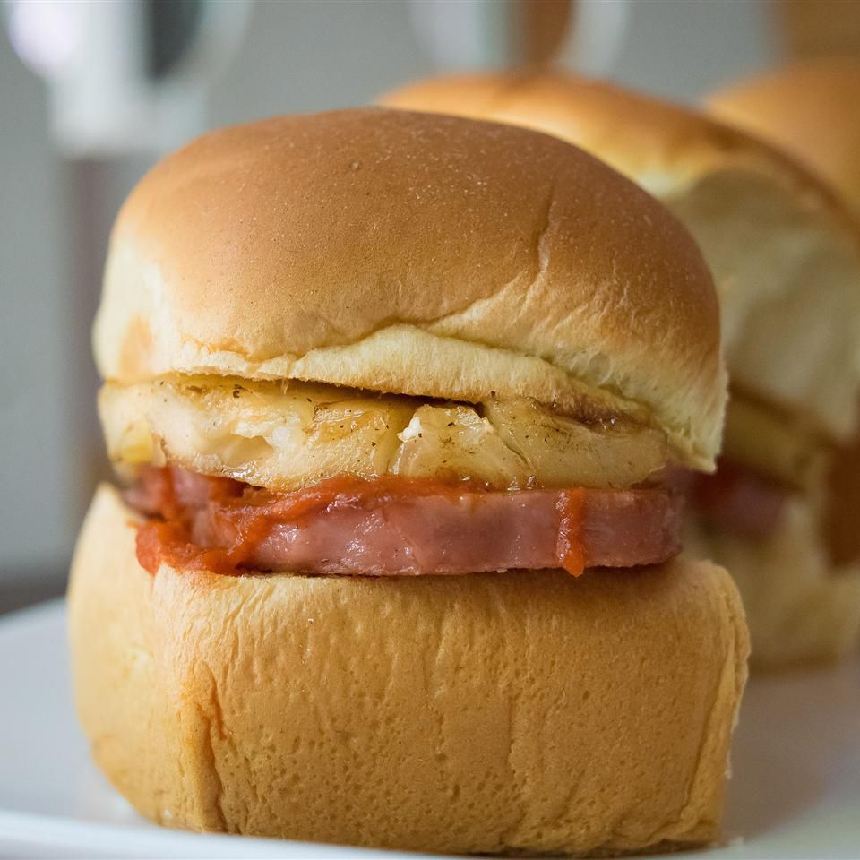 Spicy Teriyaki Spam and Pineapple on a Hawaiian Roll